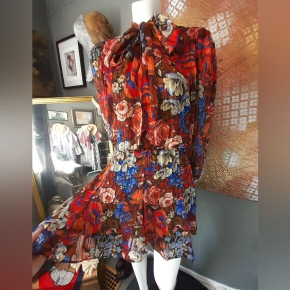 Zara Nwot Floral Chiffon Mini Dress - Picture 10 of 16